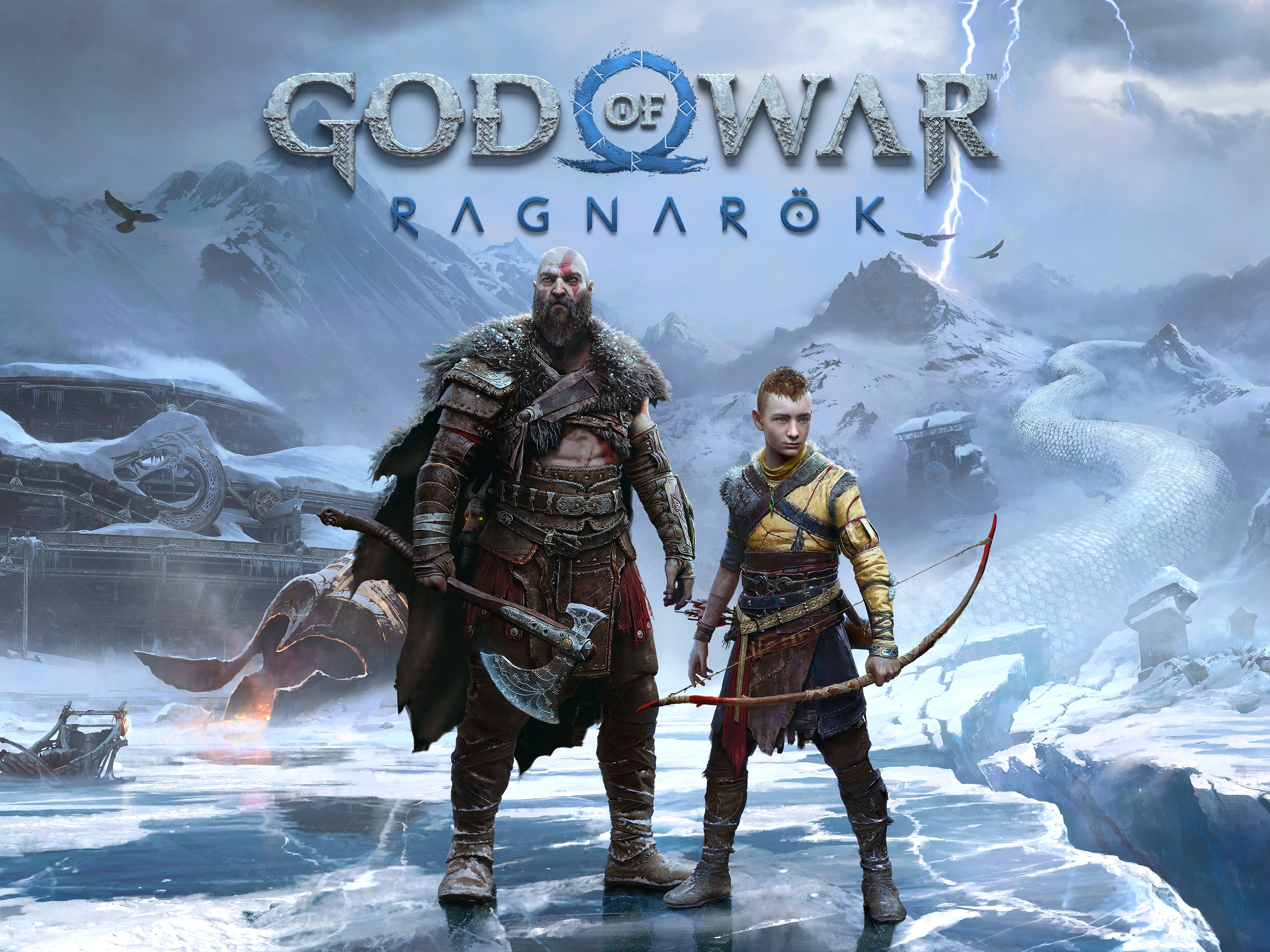 video game image god of war show the main characters